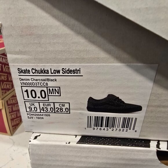 Vans Skate Chukka Low Sidestripe Denim Charcoal VN000D3TCC8 Mens Size 10 NEW - Picture 9 of 9